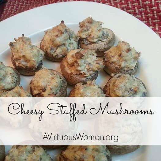These Cheesy Stuffed Mushrooms are amazing!!! @ AVirtuousWoman.org