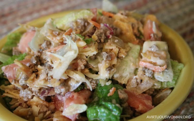 Easy Taco Salad @ AVirtuousWoman.org