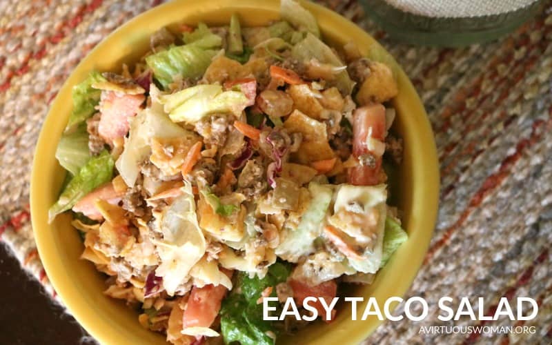 Easy Taco Salad @ AVirtuousWoman.org