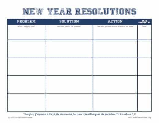 new year resolution printable on avirtuouswoman.org