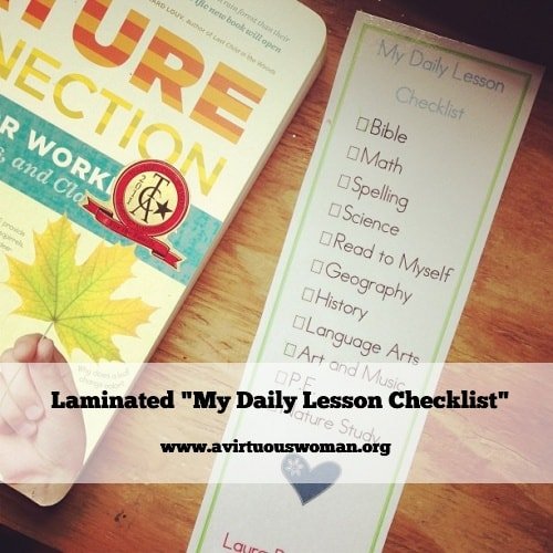 My Daily Lesson Checklist Printable on A Virtuous Woman
