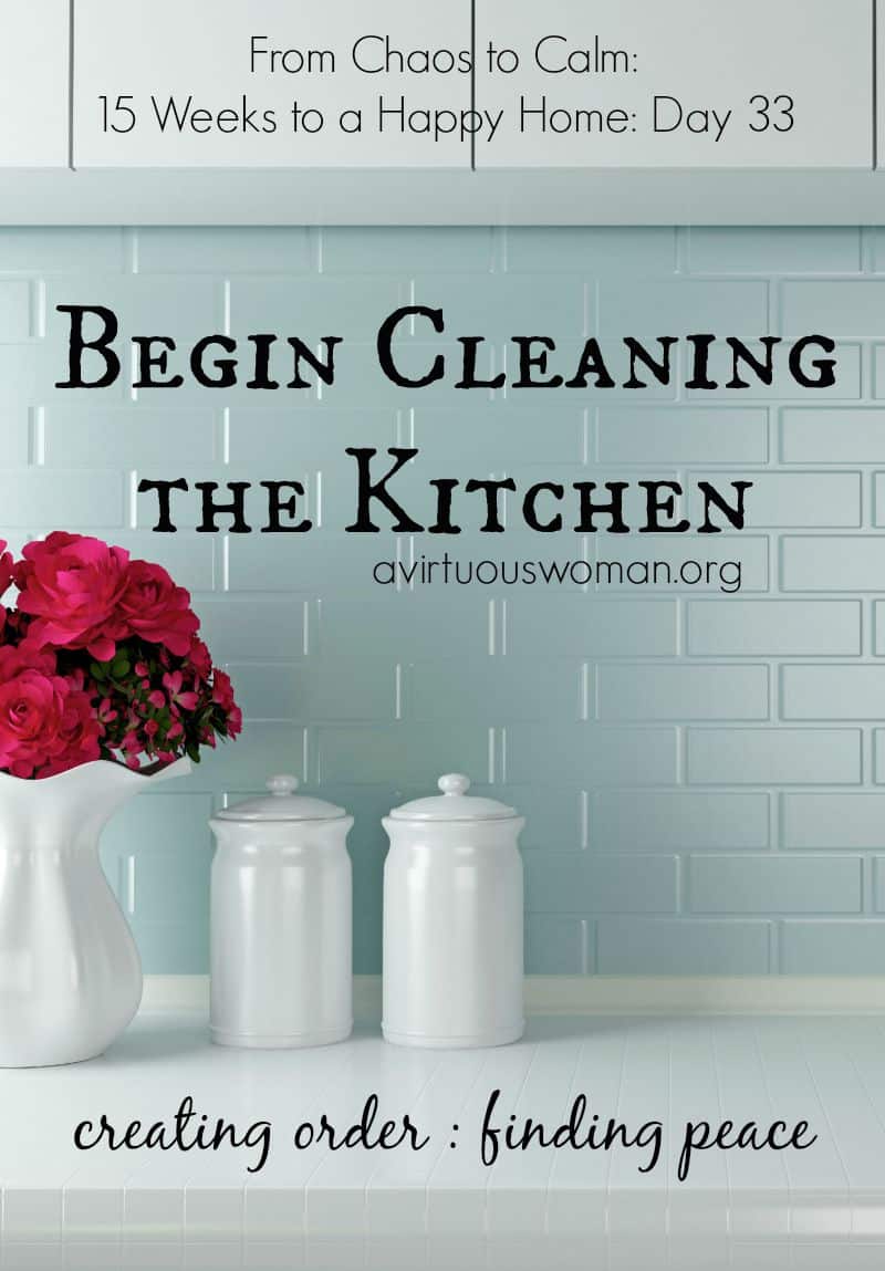 Begin Cleaning the Kitchen @ AVirtuousWoman.org
