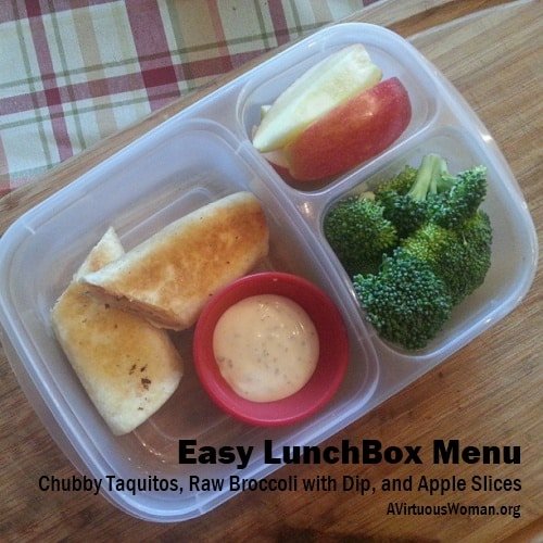 Chubby Taquitos Lunch Box Menu {Plus RECIPE} | A Virtuous Woman #easylunchbox