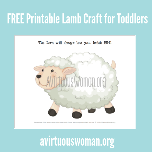 Free Printable Lamb Craft for Toddlers @ AVirtuousWoman.org
