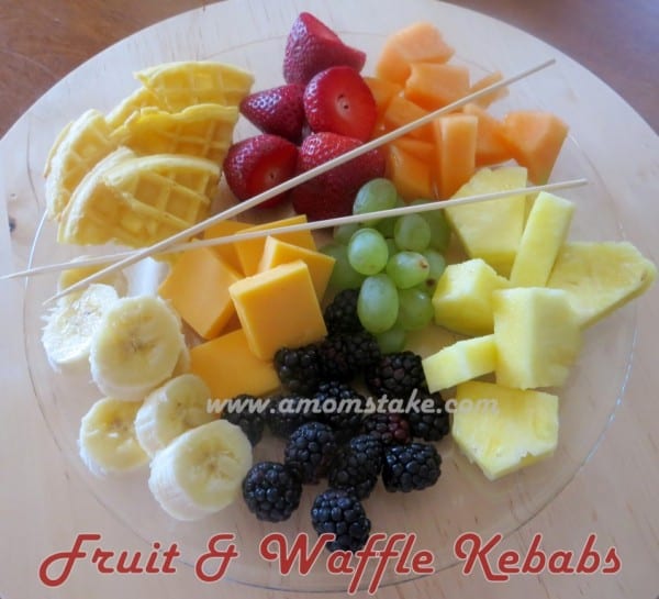 Waffle Fruit Kabob Snack Idea