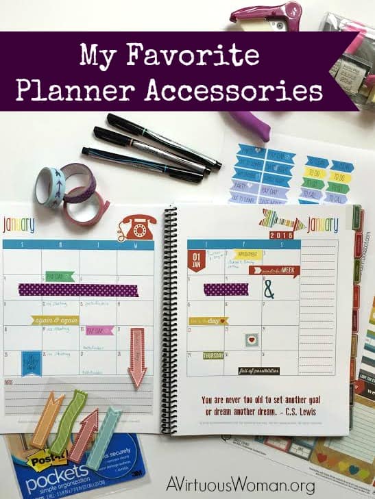 My Favorite Planner Accessories @ AVirtuousWoman.org #planners #planneraddicts #thisismylife #lifeplanner