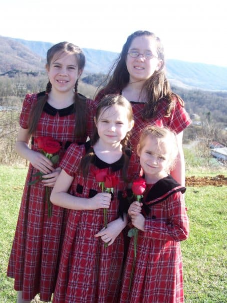 My girls, Sarah, Emily, Hannah, and Laura in March 2009.