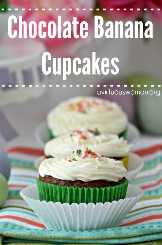 Chocolate Banana Cupcakes - or Muffins! Yum! @ AVirtuousWoman.org