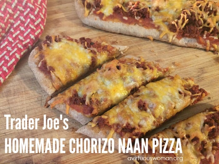 Trader Joe's Homemade Chorizo Naan Pizza @ AVirtuousWoman.org