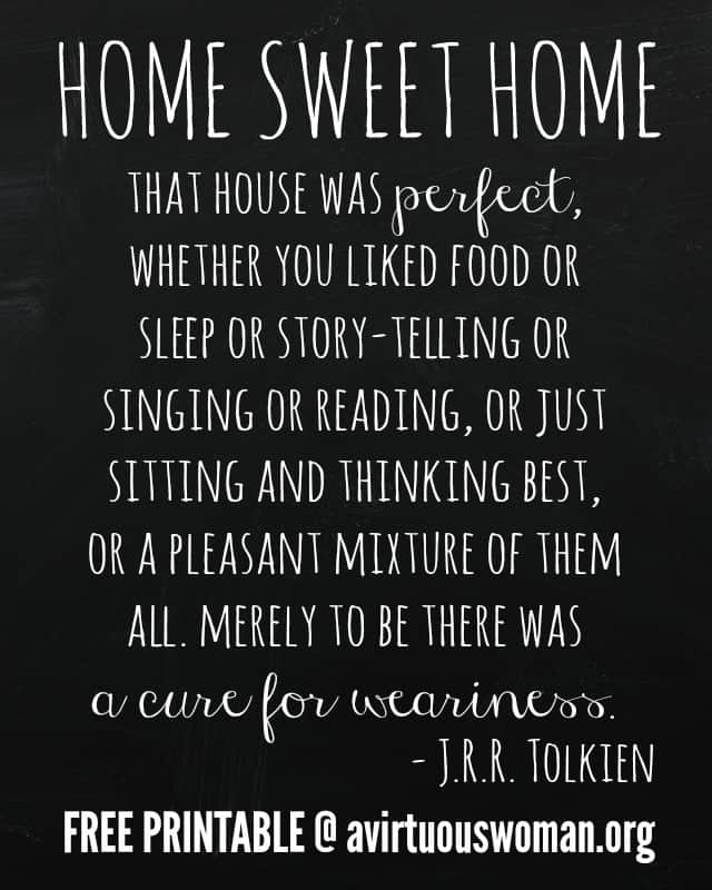 {Home Sweet Home} Get the FREE Printable @ AVirtuousWoman.org
