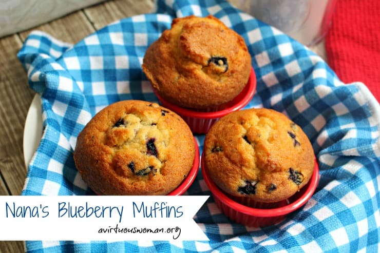 Nana's Blueberry Muffins @ AVirtuousWoman.org