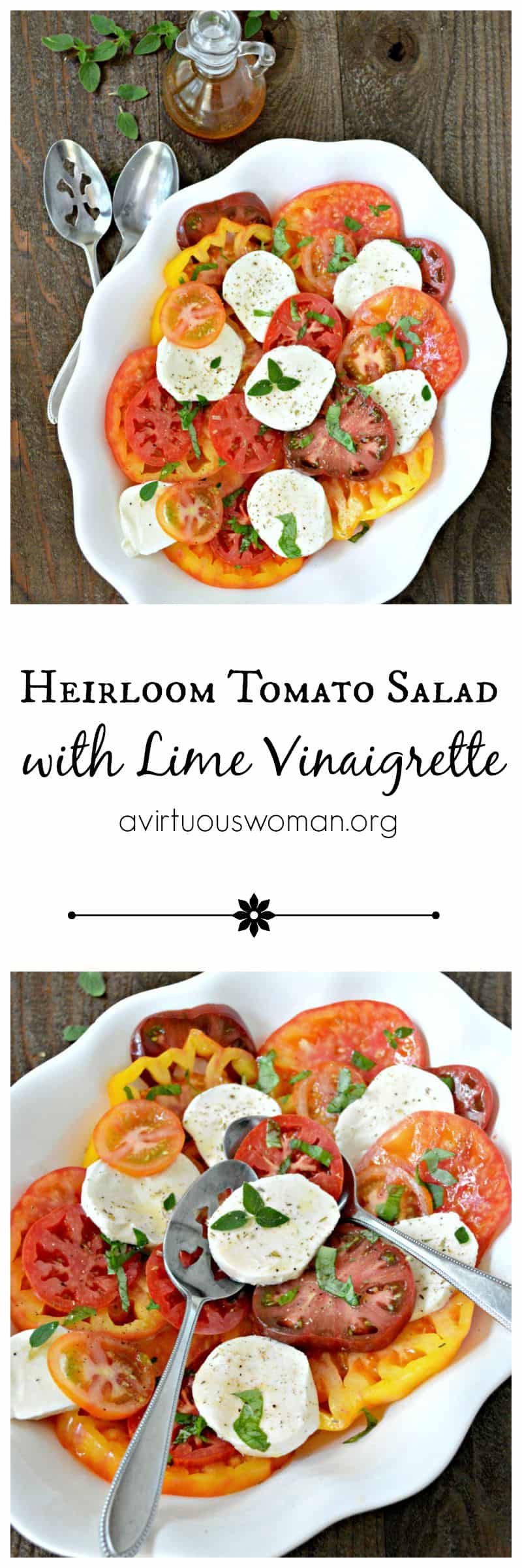 Heirloom Tomato Salad with Lime Vinaigrette @ AVirtuousWoman.org