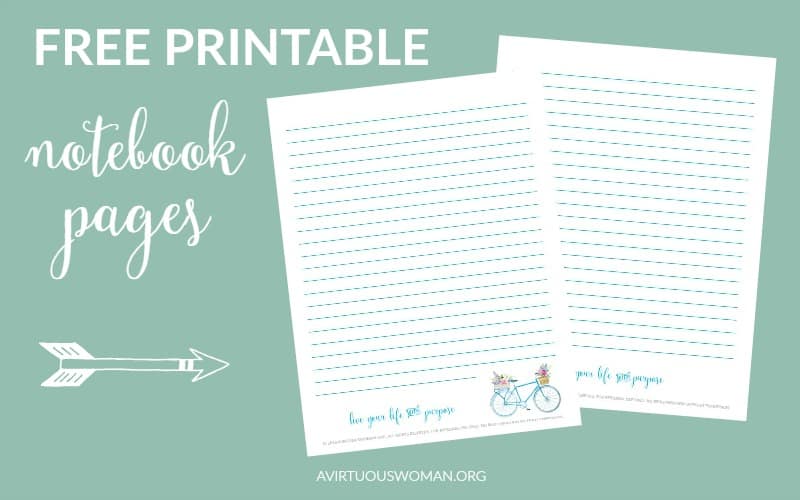 Free Printable Notebook Pages @ AVirtuousWoman.org