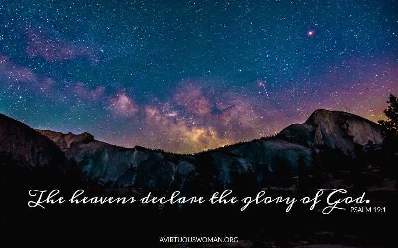 The heavens declare the glory of God; and the firmament sheweth his handiwork. Psalm 19:1 @ AVirtuousWoman.org ------ Free Desktop Background! 