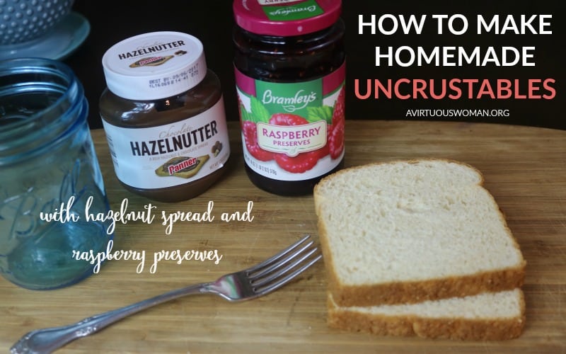 How to Make Homemade Uncrustables with Hazelnut Spread and Raspberry Preserves @ AVirtuousWoman.org