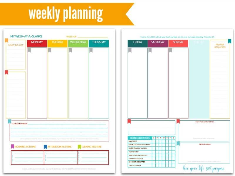 The Purpose 31 Week-at-a-Glance Planner @ AVirtuousWoman.org
