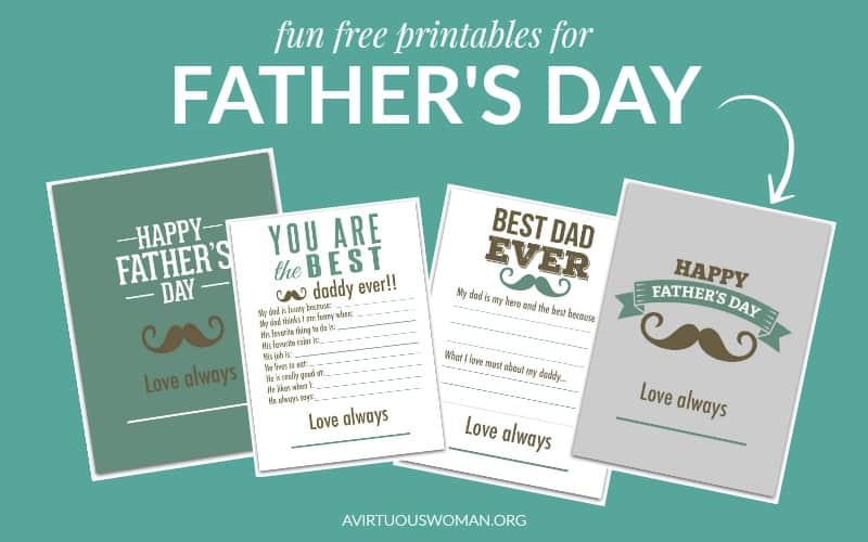 Free Printables for Father's Day @ AVirtuousWoman.org
