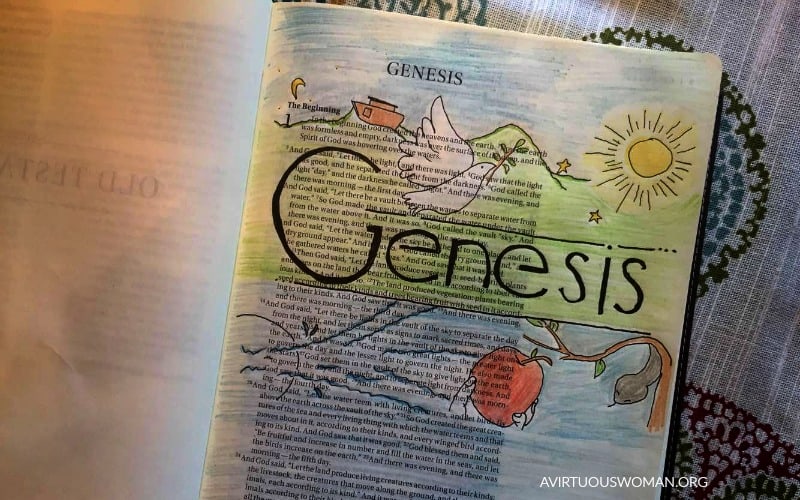 Bible Journaling | Coloring in My Bible @ AVirtuousWoman.org