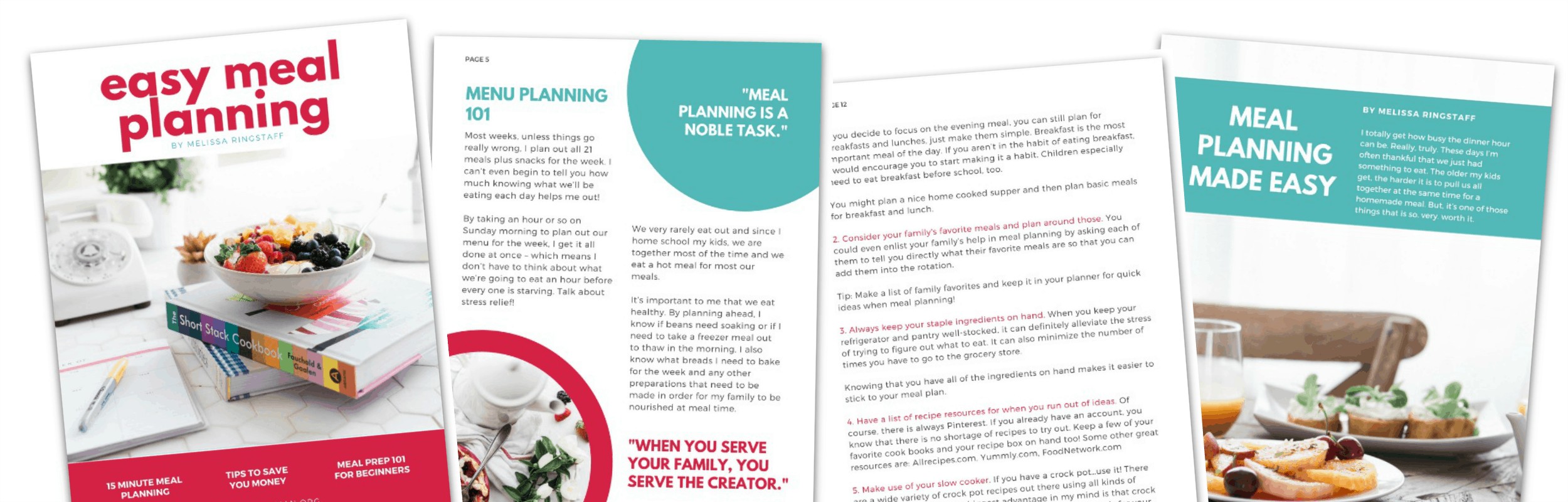 Easy Meal Planning eBook by Melissa Ringstaff @ AVirtuousWoman.org