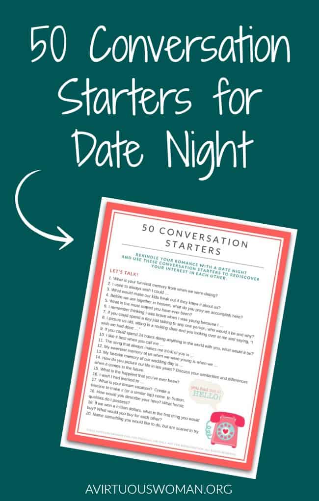 50 Conversation Starters for Date Night + Free Printable PDF