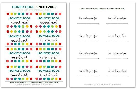 Homeschool Punch Card @ AVirtuousWoman.org
