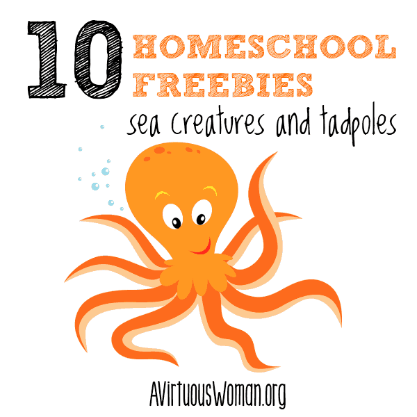 Homeschool Freebies: Sea Creatures and Tadpoles @ AVirtuousWoman.org #homeschool