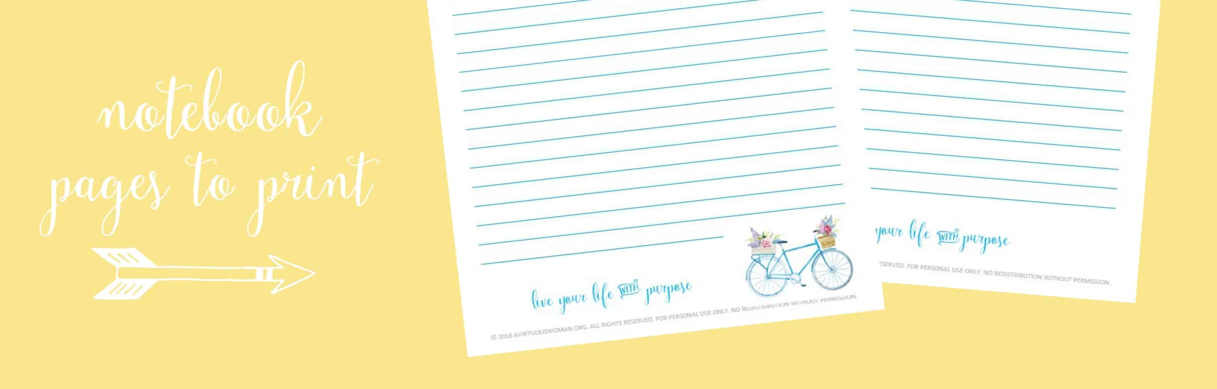 Free Printable Notebook Pages