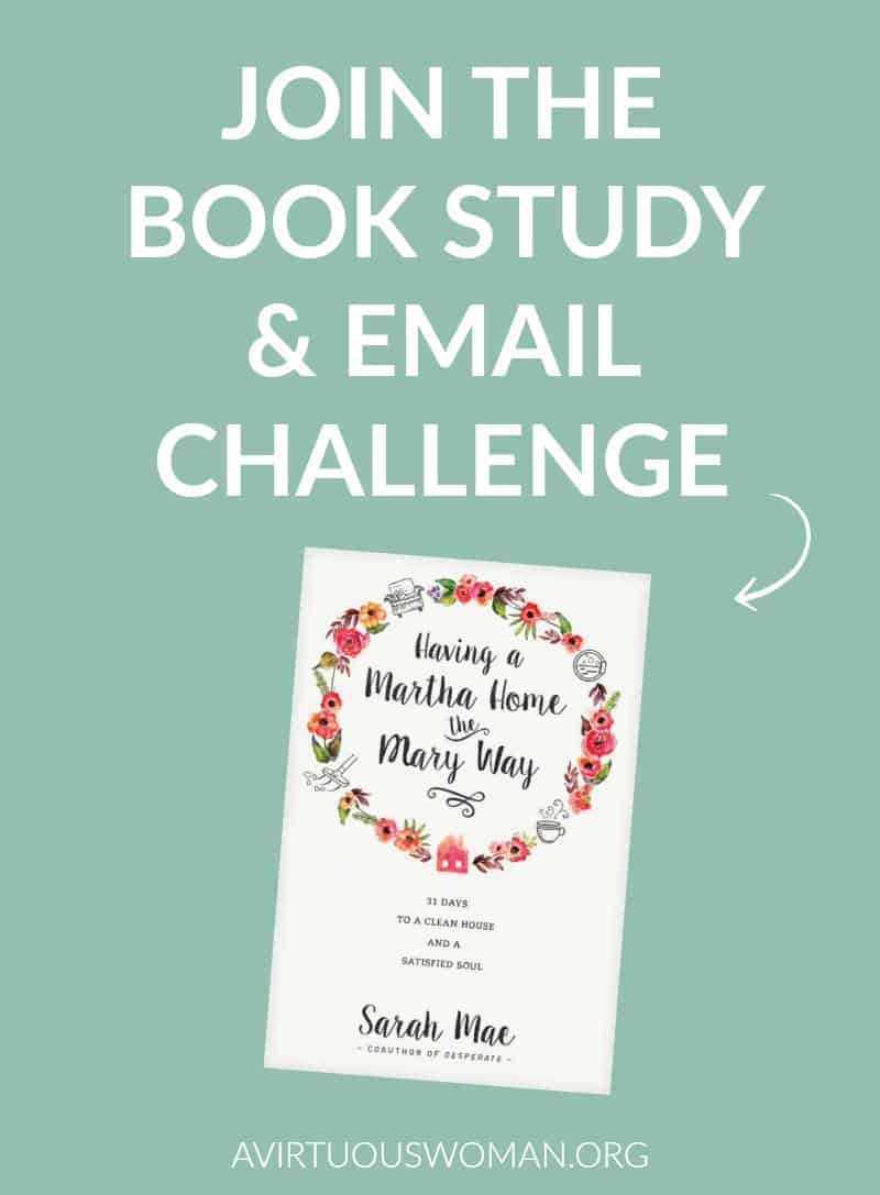 Having a Martha House the Mary Way Book Study & Email Challenge @ AVirtuousWoman.org