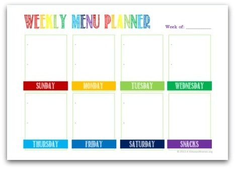 Make Meal Planning More Enjoyable | Free Printable Weekly Menu Planner @ AVirtuousWoman.org