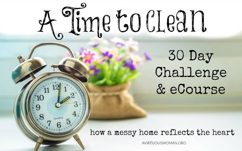 A Time to Clean 30 day Challenge & eCourse @ AVirtuousWoman.org