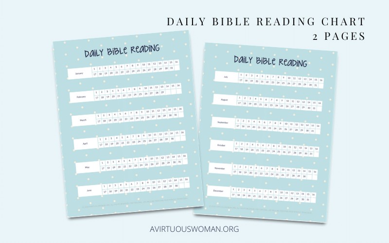 Daily Bible Reading Charts @ AVirtuousWoman.org