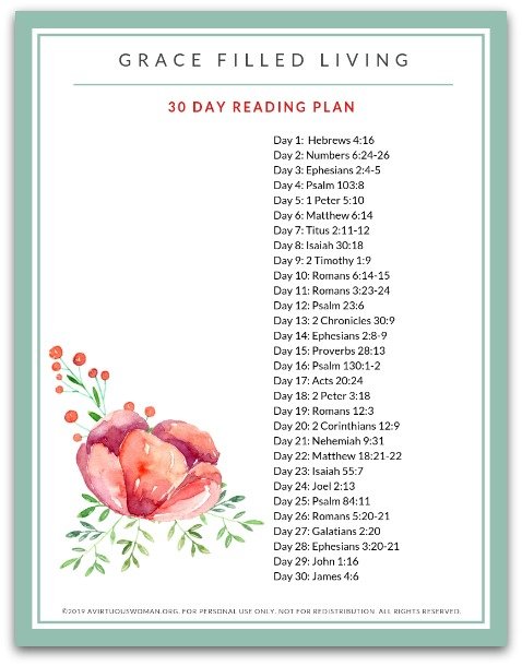 Grace Bible Reading Plan @ AVirtuousWoman.org