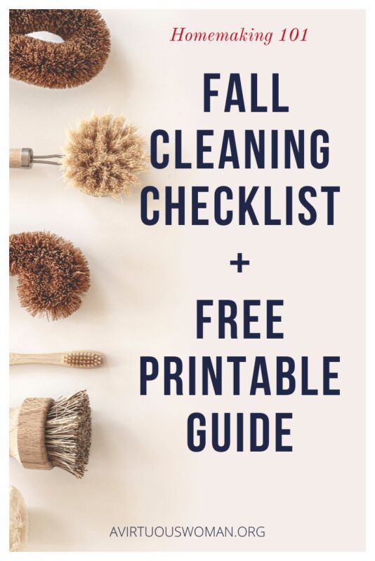 Fall Cleaning Checklist @ AVirtuousWoman.org