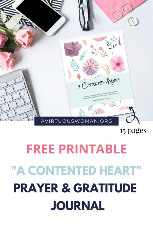 A Contented Heart Prayer and Gratitude Journal @ AVirtuousWoman.org