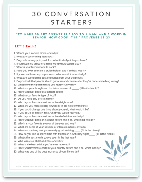 30 Good Conversation Starters: What to Say When You Don't Know What To ...