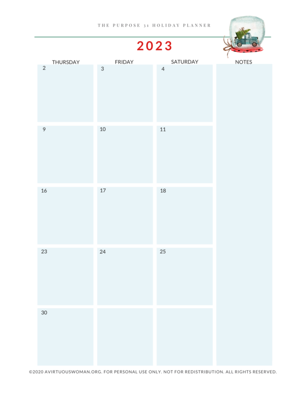 2023 Free Printable Holiday Planner | Christmas Planner
