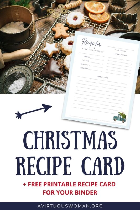 Free Printable Christmas Recipe Card You'll Love! - A Virtuous Woman