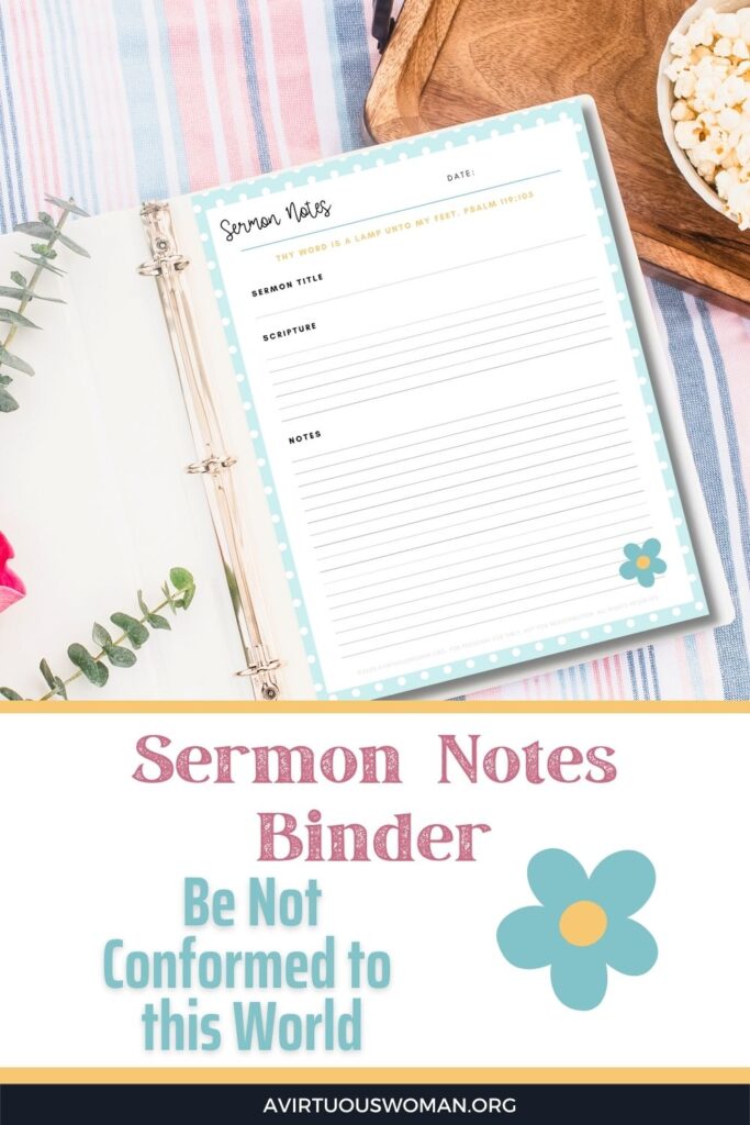 Spring Sermon Notes @ AVirtuousWoman.org
