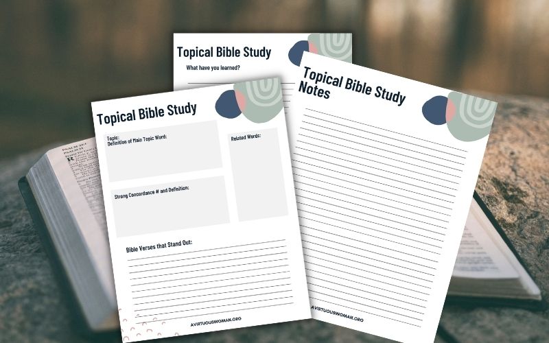 Topical Bible Study Worksheets