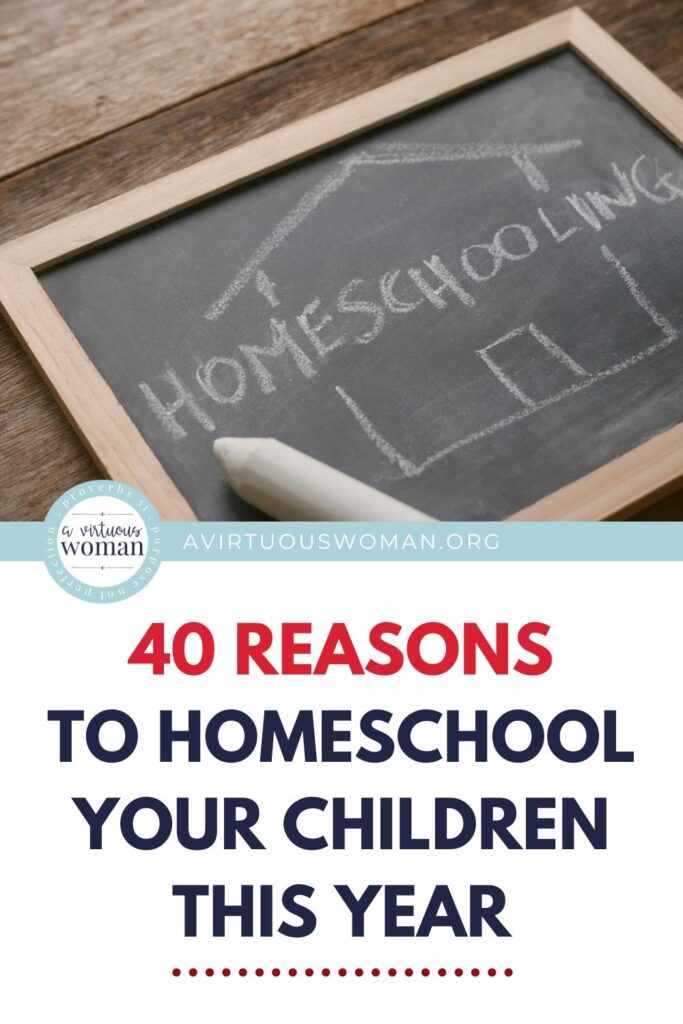 40 Reasons to Homeschool Your Child @ AVirtuousWoman.org