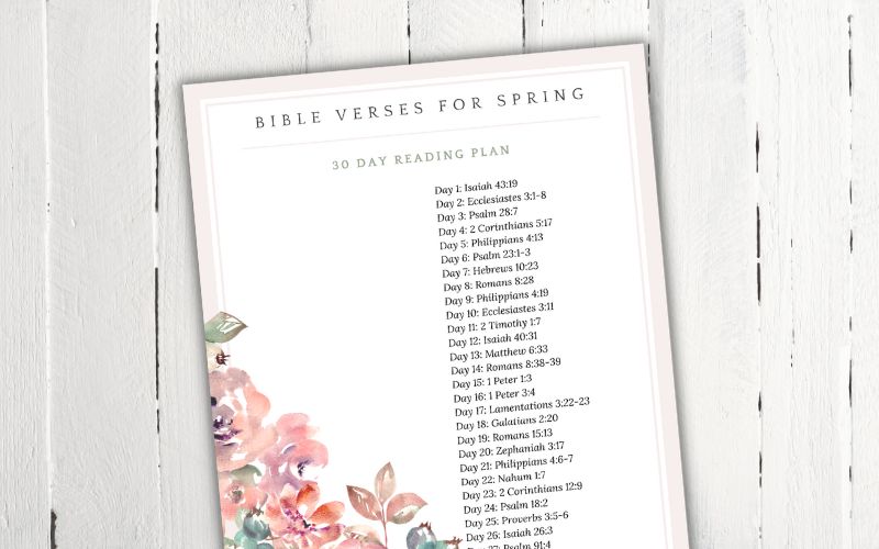 Spring Bible Verses Reading Plan
