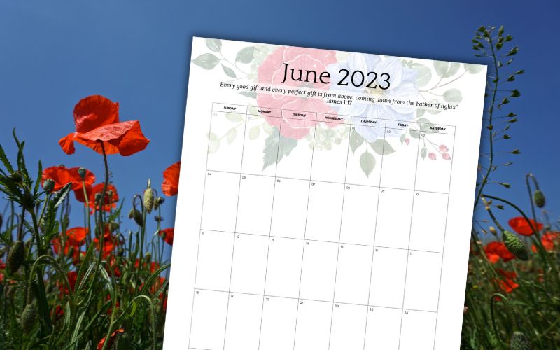 Free Printable: June 2023 Calendar
