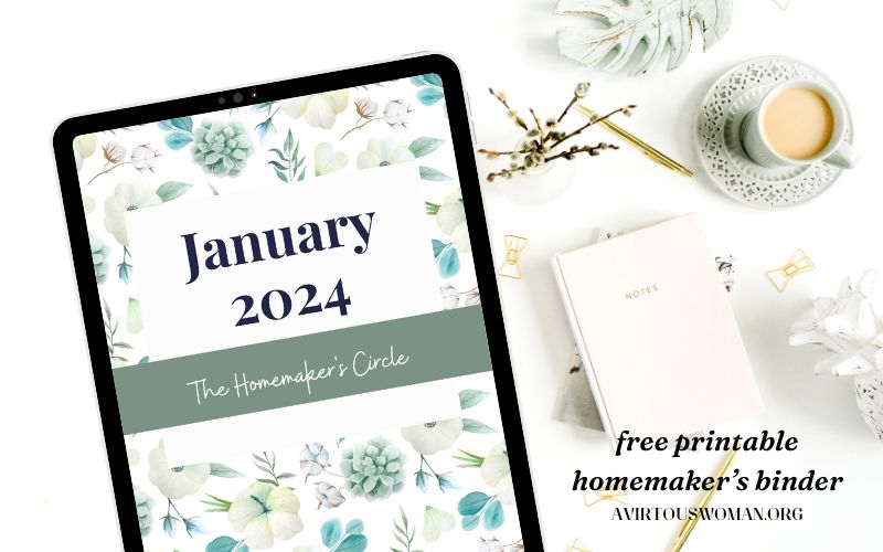 January 2024 Household Notebook @ AVirtuousWoman.org
