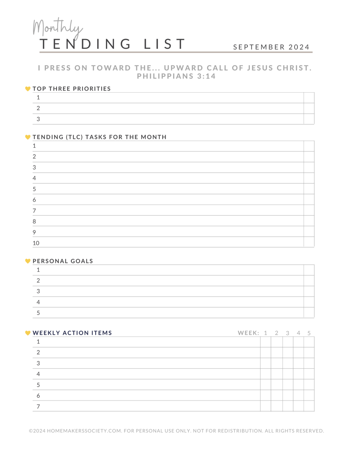September 2024: Free Printable Homemaker's Binder - A Virtuous Woman