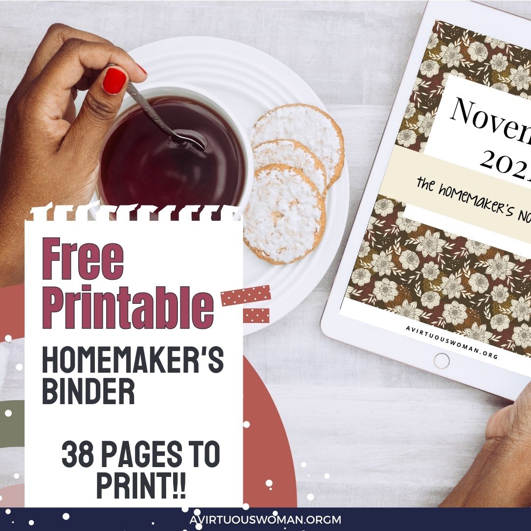 November Homemaker's Binder @ AVirtuousWoman.org